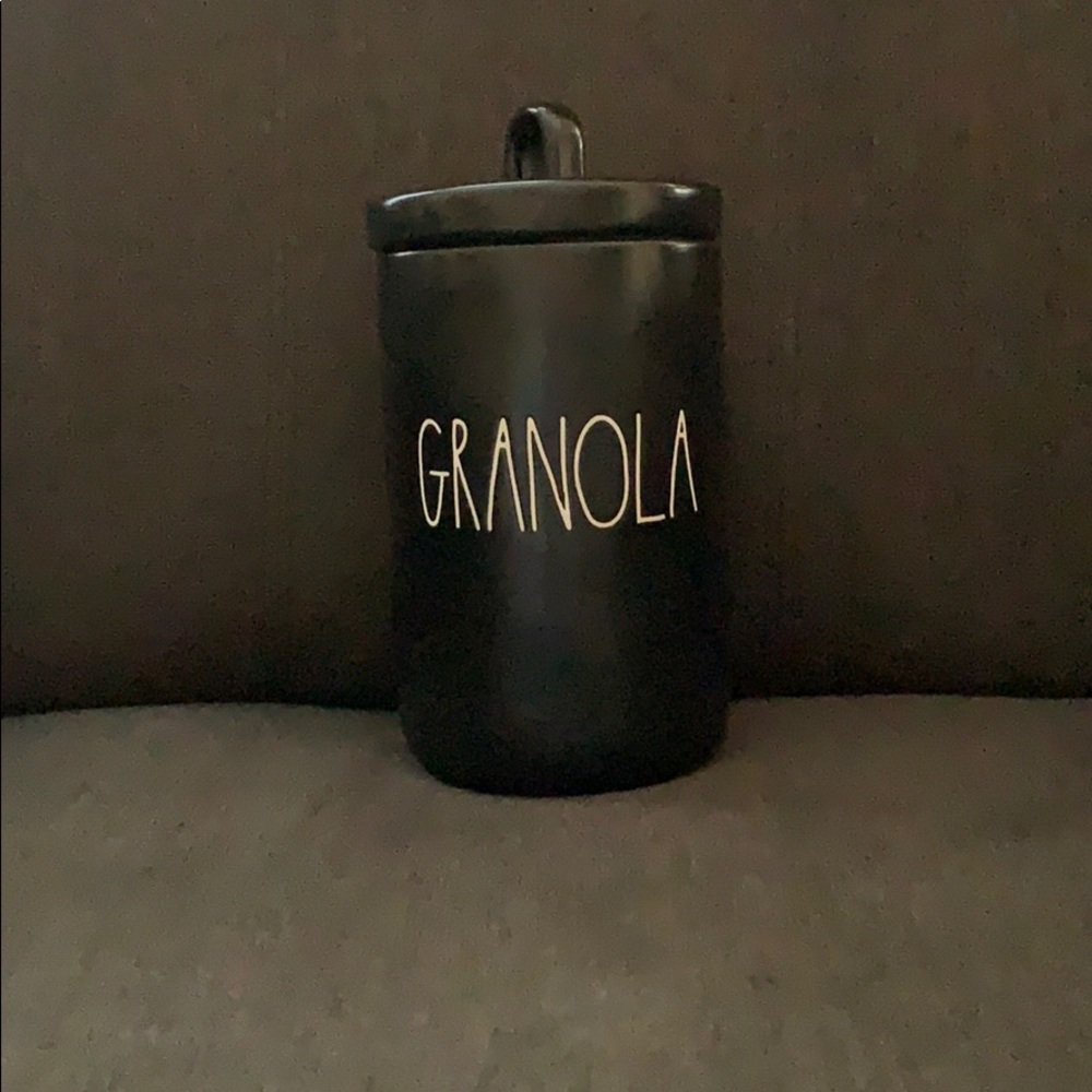 Rae Dunn Black Granola Canister